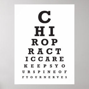 Chiropractic Message 1 Eye Chart Poster