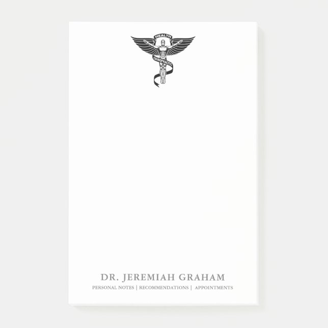 Chiropractic Office Personalised White and Black Post-it Notes (Front)