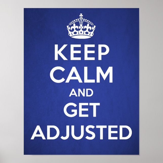 Chiropractic poster - Keep calm and get adjusted (Front)