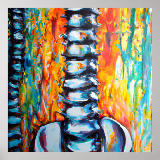 Chiropractic Print: Abstract Oil Style Spine Print