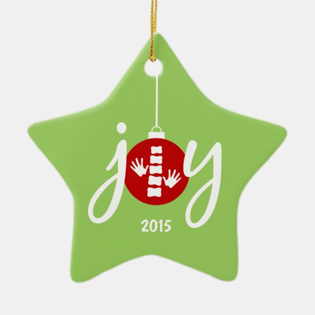 Chiropractic Red Joy Christmas Ornament (Front)