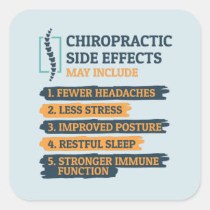 Chiropractic Side Effects Funny Chiro Gag Square Sticker