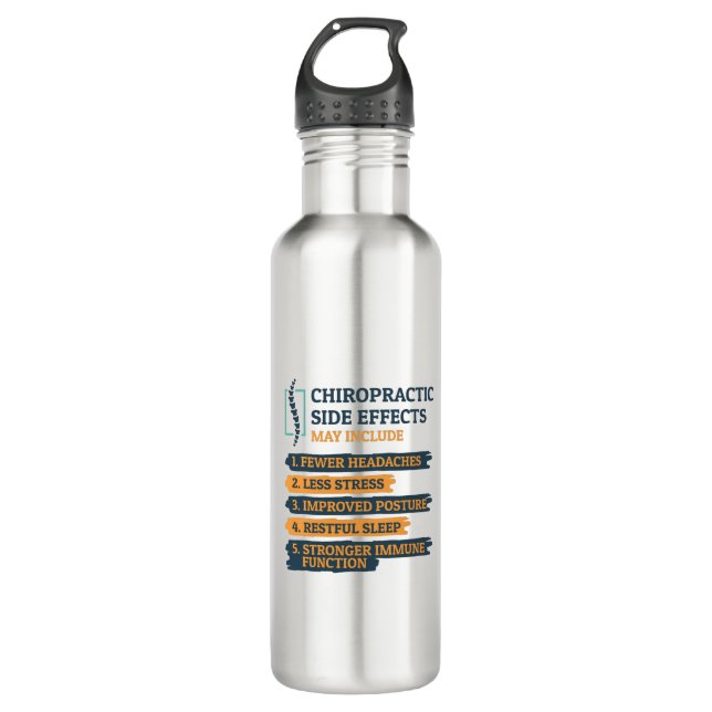 Chiropractic Side Effects Funny Chiropractor 710 Ml Water Bottle (Front)