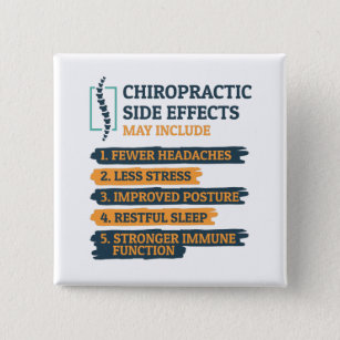 Chiropractic Side Effects Funny Chiropractor Gag 15 Cm Square Badge
