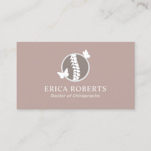 Chiropractic Spine & Butterfly Logo Chiropractor  Business Card