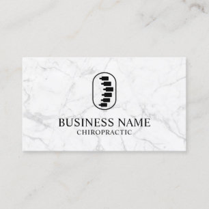 Chiropractic Spine Logo Chiropractor Marble Business Card