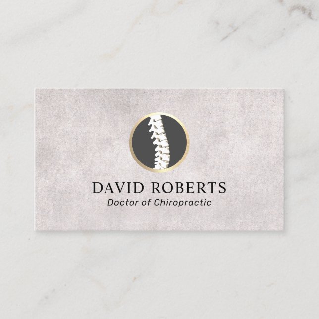 Chiropractic Spine Logo Vintage Chiropractor Business Card (Front)