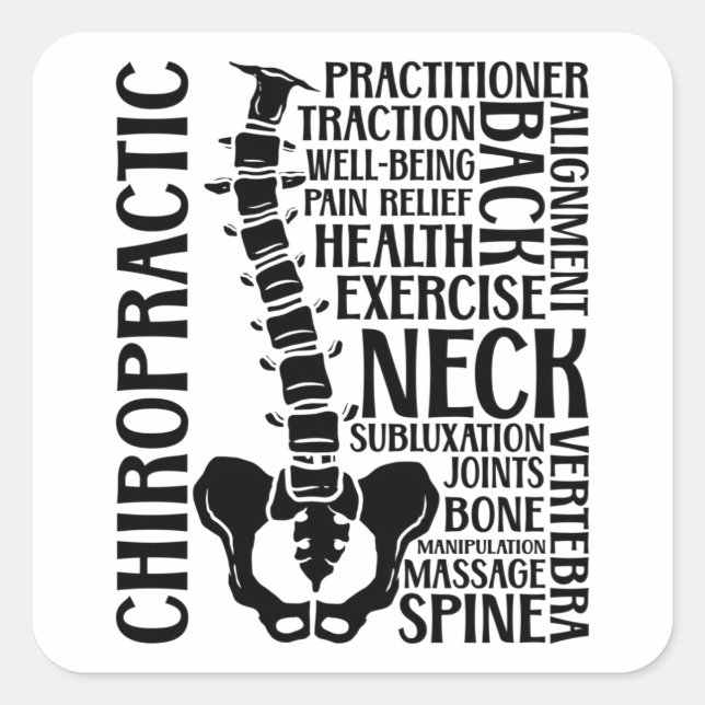 Chiropractic Spine Therapist Chiro Chiropractor Square Sticker (Front)