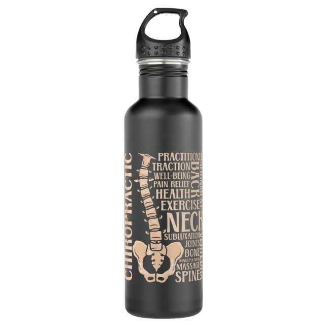Chiropractic Spine Therapist Chiropractor Chiro 710 Ml Water Bottle (Front)