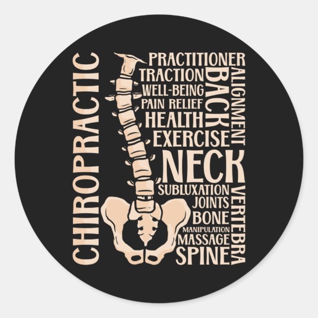 Chiropractic Spine Therapist Chiropractor Chiro Classic Round Sticker (Front)