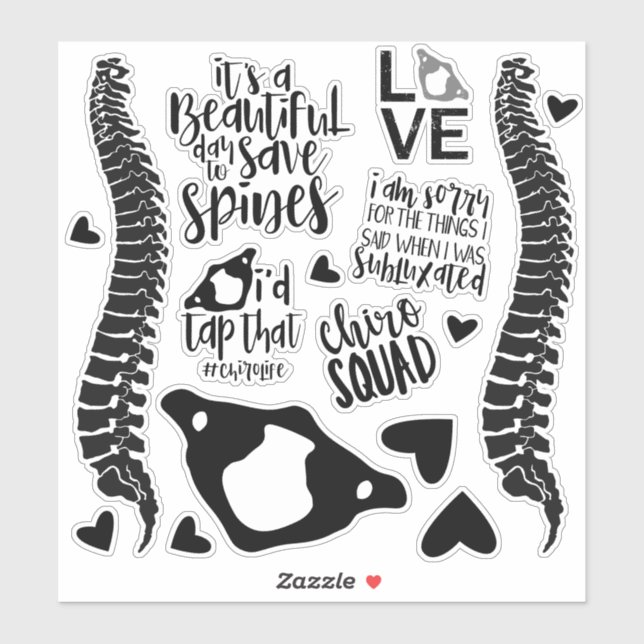 Chiropractic Stickers, Chiropractor, Laptop (Sheet)