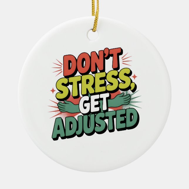 Chiropractic Stress Relief Back Adjustment Gift Ceramic Tree Decoration (Front)