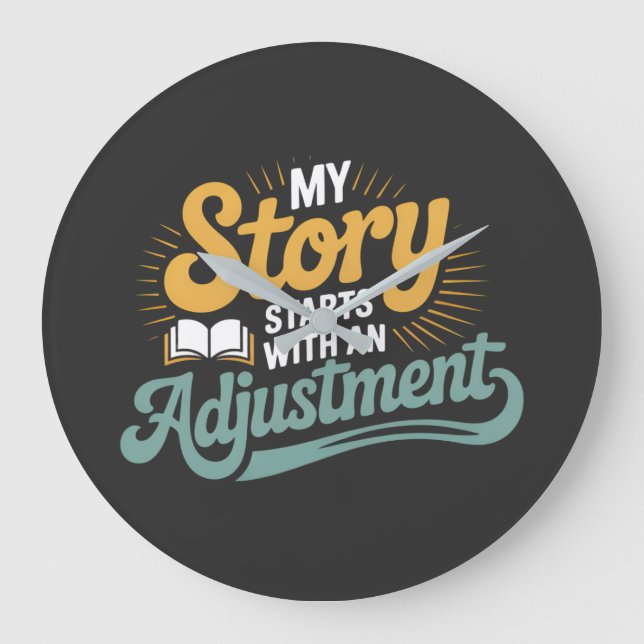 Chiropractic Student Motivation Spine Quote Large Clock (Front)