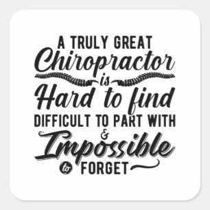 Chiropractic Truly Great Chiropractor Spine Chiro Square Sticker