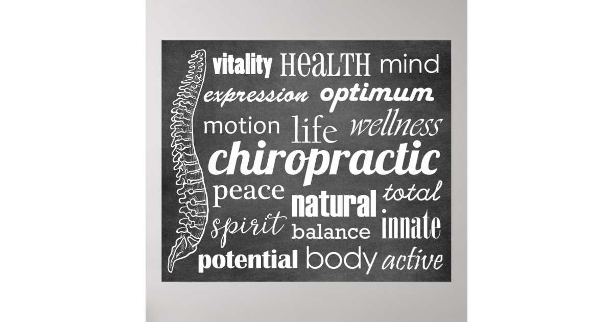 Chiropractic Word Collage Chalkboard Poster | Zazzle