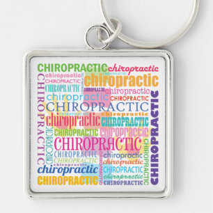 Chiropractic Word Collage Key Ring