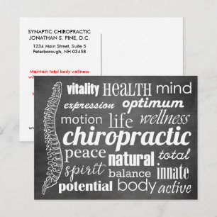 Chiropractic Word Collage Reactivation Recall Postcard