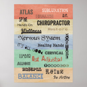 Chiropractic Words Office Poster
