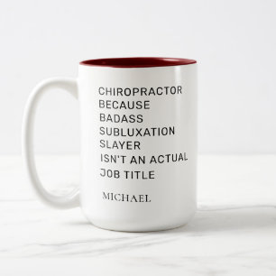 Chiropractor Bone Adjustor Personalised Gag Two-Tone Coffee Mug
