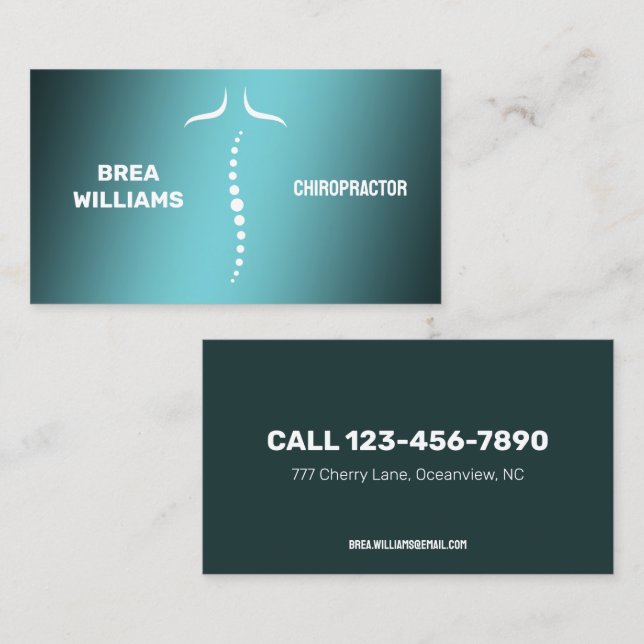 🧘 Chiropractor Business Card (Front/Back)
