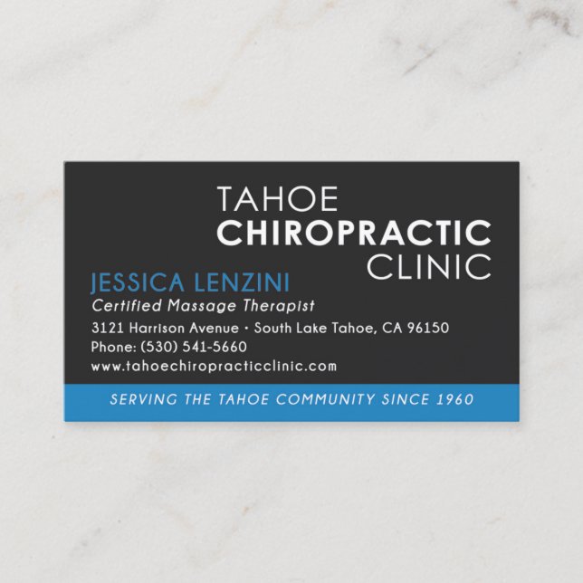 Chiropractor Business Cards - Custom JL (Front)
