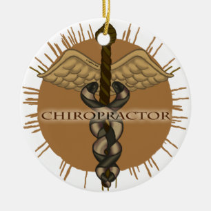 Chiropractor Caduceus round ornament