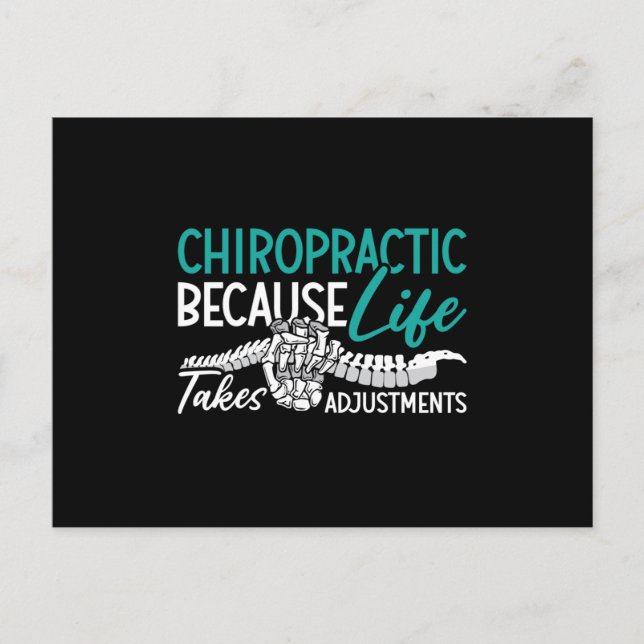 Chiropractor Chiropractic Because Life Spine Gift Postcard (Front)