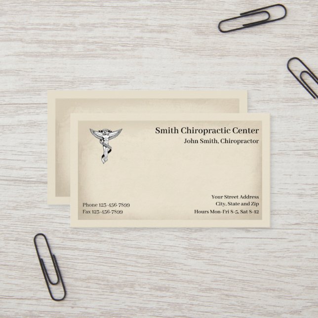 Chiropractor Chiropractic Business Card (Front/Back In Situ)