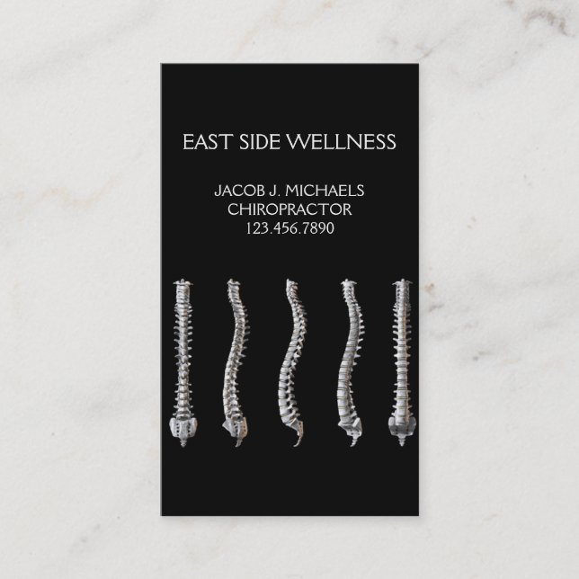 Chiropractor, Chiropractic, Health Business Card (Front)