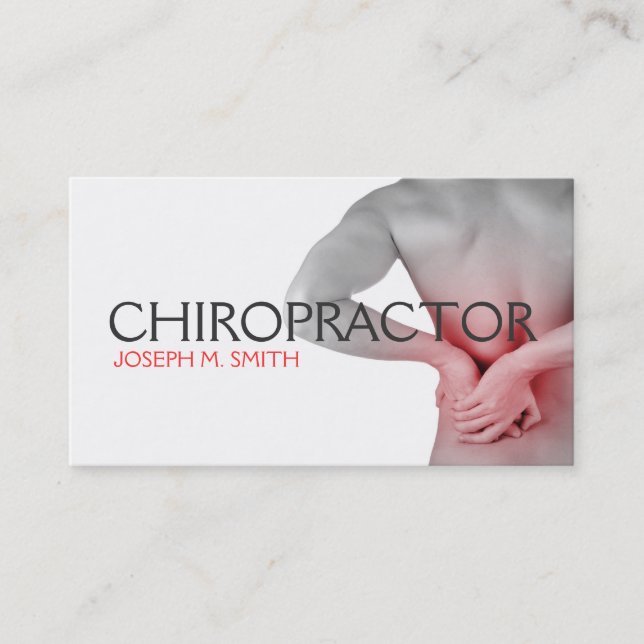 Chiropractor, Chiropractic, Health Business Card (Front)