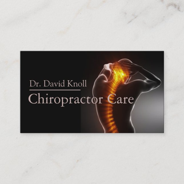 Chiropractor Chiropractic Health Wellness Clinic Business Card (Front)