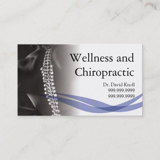 Chiropractor Chiropractic Health Wellness Clinic Business Card (Front)