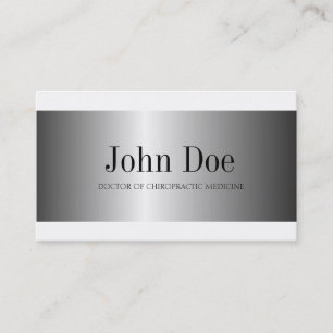 Chiropractor Chiropractic Medicine Silver Metallic Business Card
