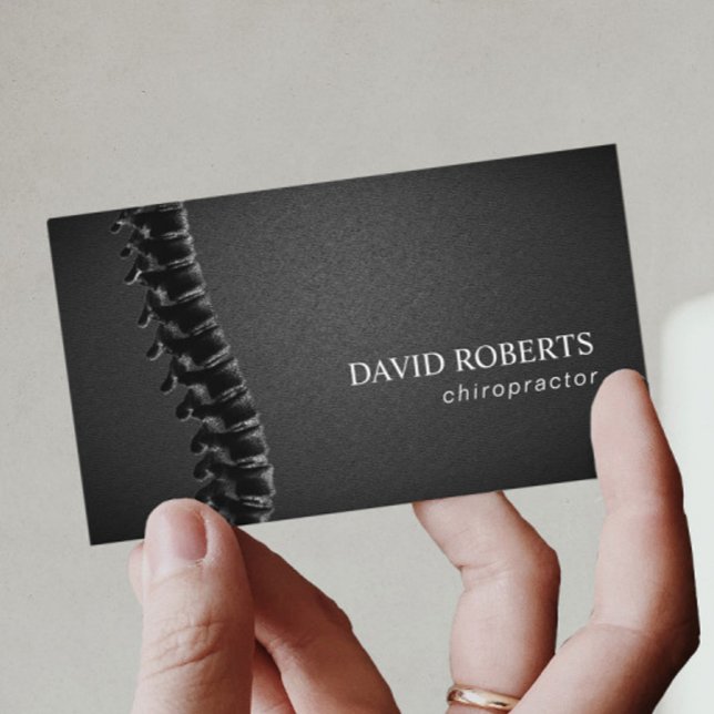 Chiropractor Chiropractic Spine Therapist Leather Business Card (Creator Uploaded)