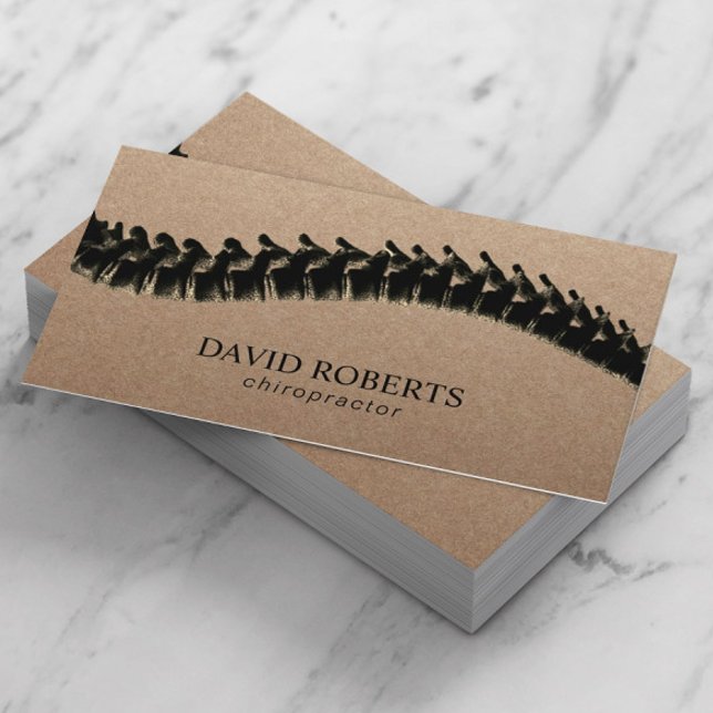 Chiropractor Chiropractic Spine Therapist Rustic Business Card (Creator Uploaded)