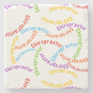 Chiropractor Colourful Wording Stone Coaster
