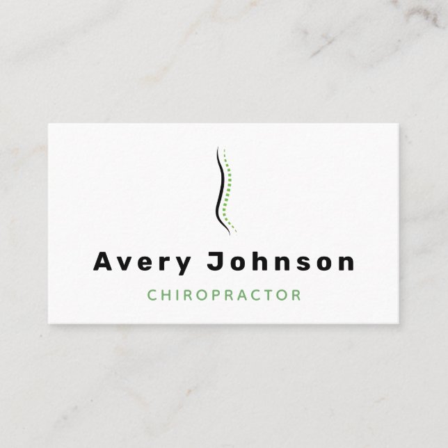 Chiropractor Elegant Minimal Classic White Spine Business Card (Front)