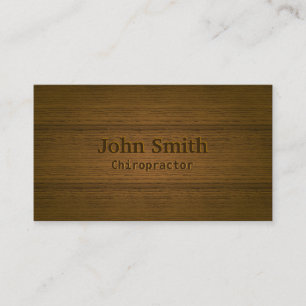 Chiropractor Elegant Wood Background Professional Business Card