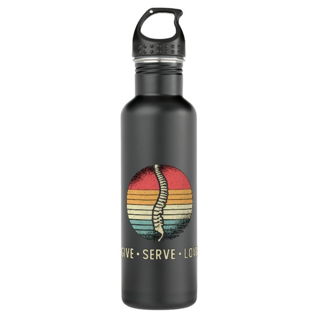 Chiropractor Give Serve Love Chiro Chiropractic 710 Ml Water Bottle (Front)