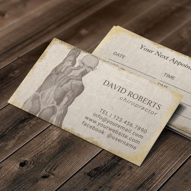 Chiropractor Gold Grunge Frame Appointment Card (Creator Uploaded)
