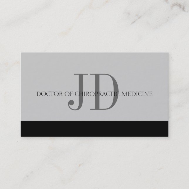 Chiropractor Grey/Grey Business Card (Front)
