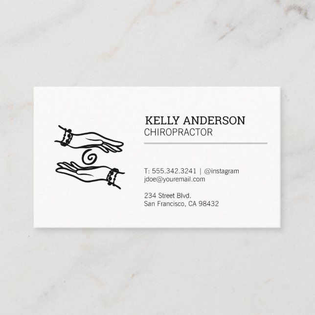 Chiropractor | Healing Hands Business Card (Front)