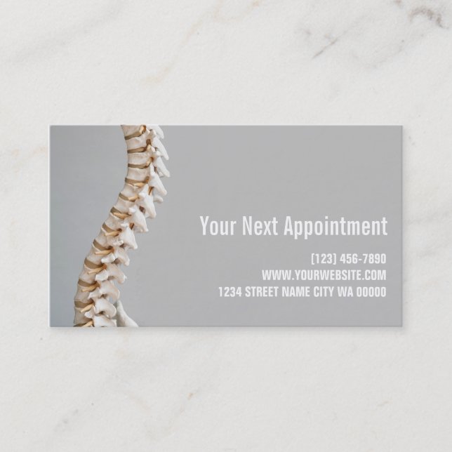 Chiropractor Health Appointment Card (Front)