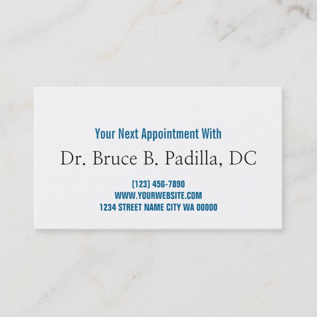 Chiropractor Health Appointment Card (Front)
