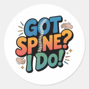 Chiropractor Humor Spine Health Quote Classic Round Sticker