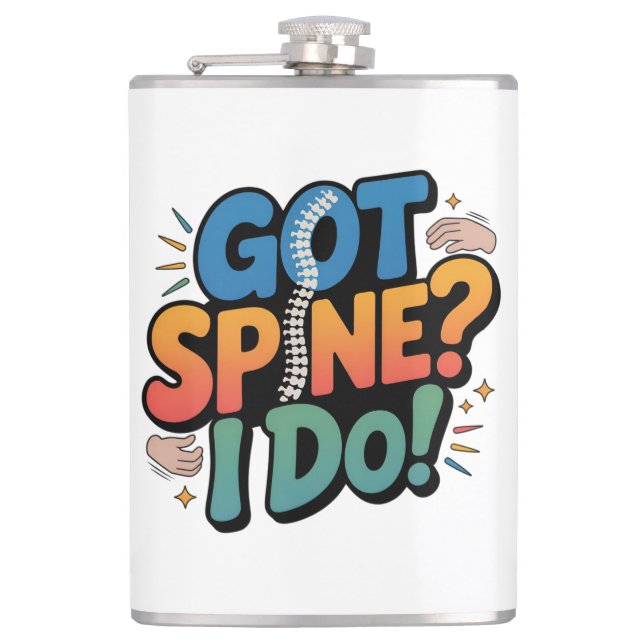Chiropractor Humour Spine Health Quote Hip Flask (Front)
