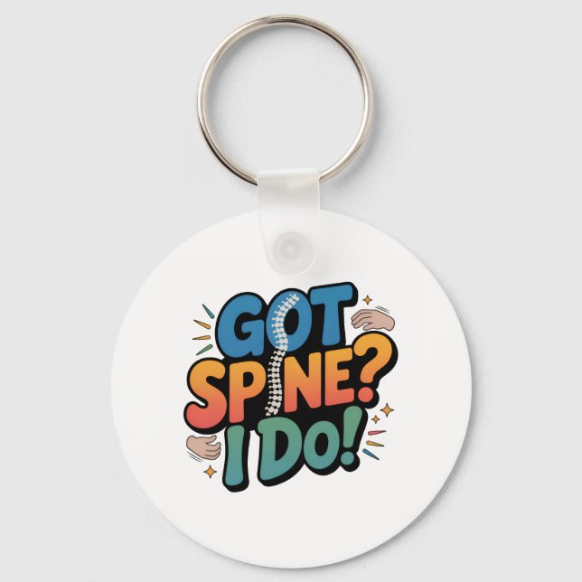 Chiropractor Humour Spine Health Quote Key Ring (Front)