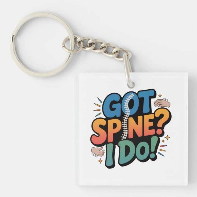 Chiropractor Humour Spine Health Quote Key Ring (Front)