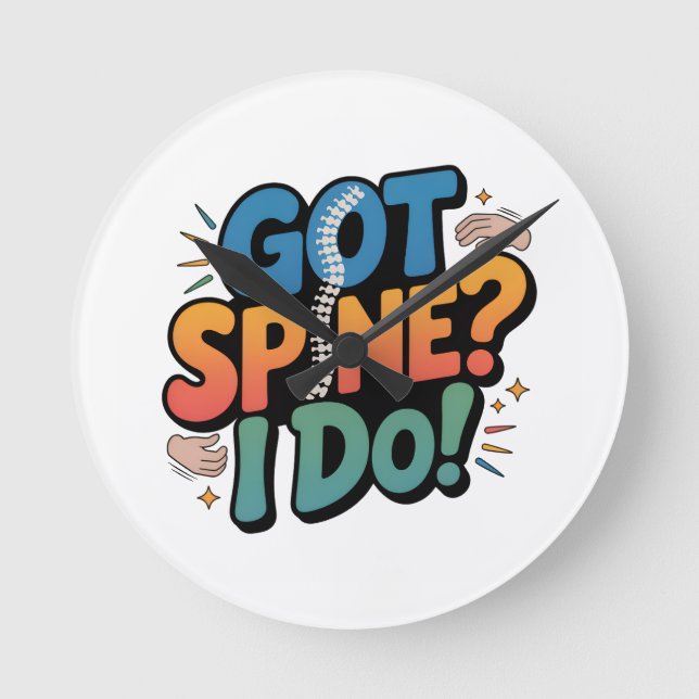 Chiropractor Humour Spine Health Quote Round Clock (Front)