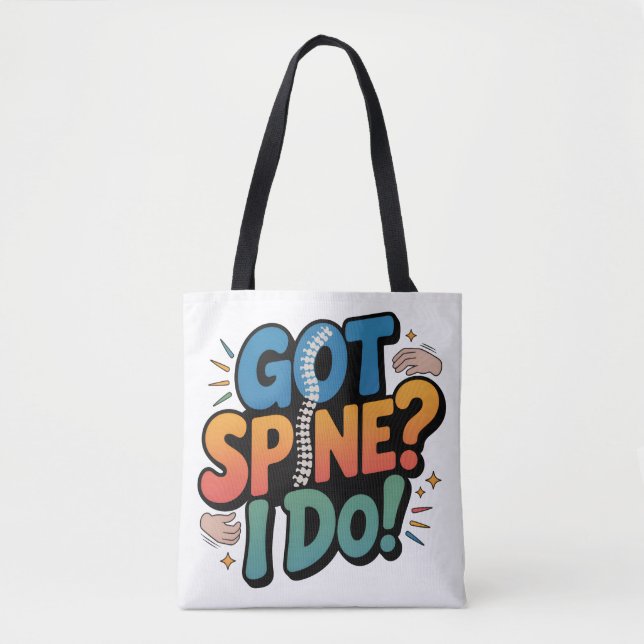 Chiropractor Humour Spine Health Quote Tote Bag (Front)